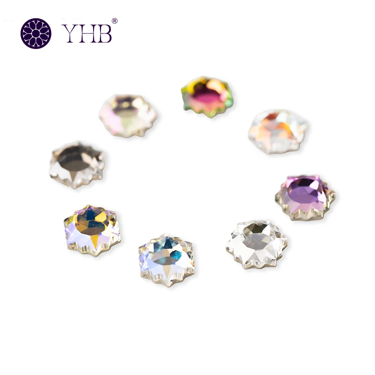 hexagon magic mirror fancy rhinestones point back wholesale